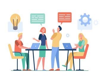 Business team planning working process